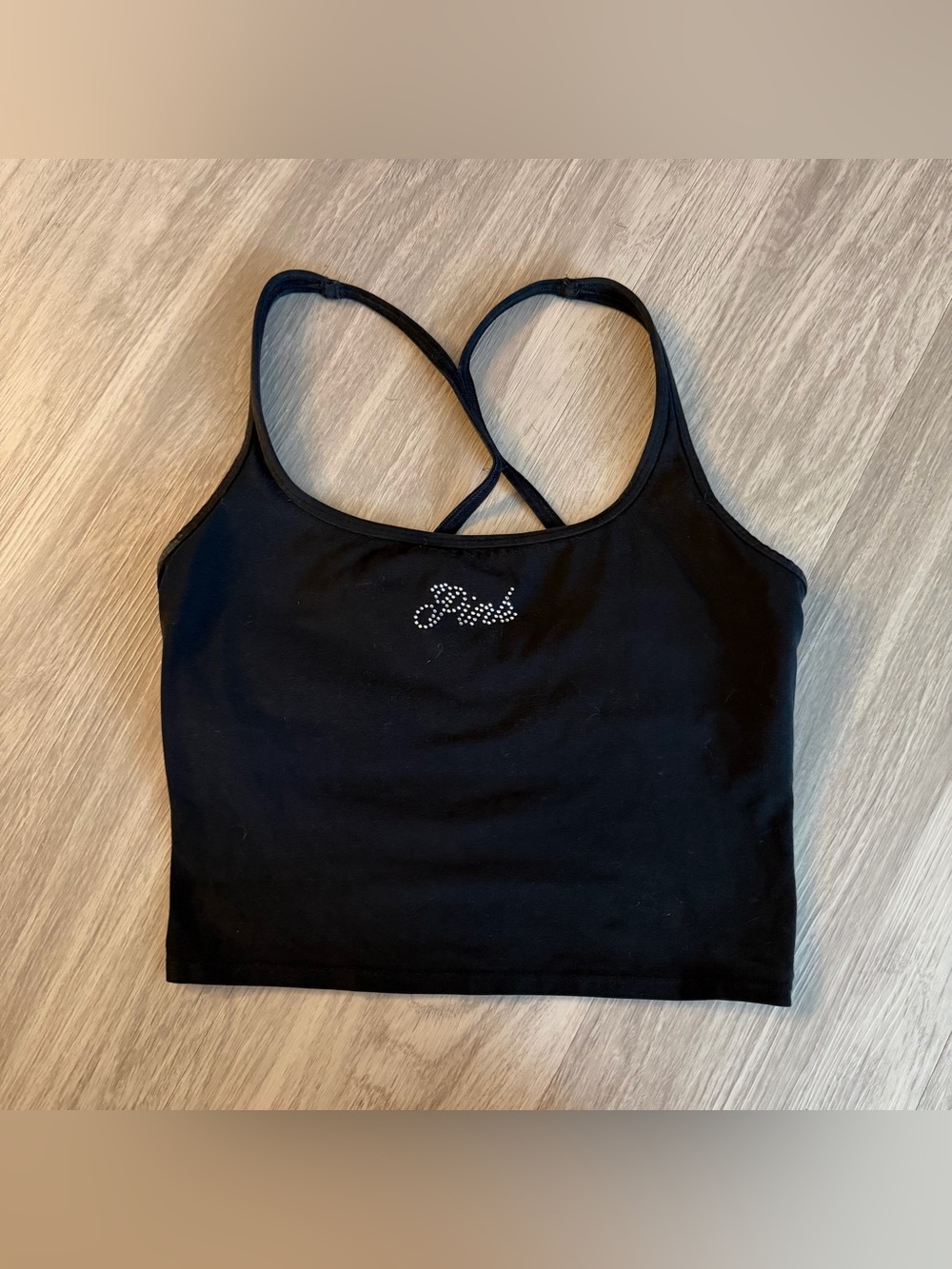 Pink VS bling racerback tank